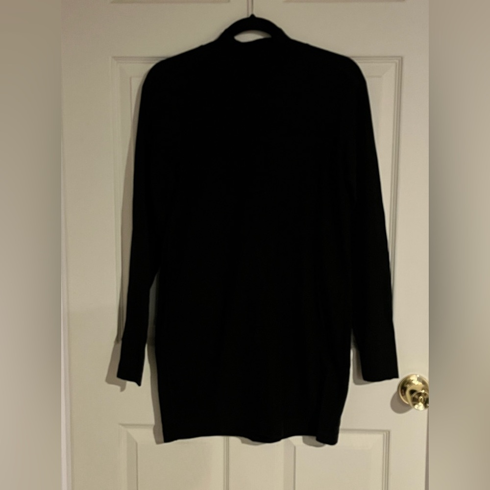 Rag & Bone, Black Super Soft Lightweight Mock Neck Sweater Dress, Size Small